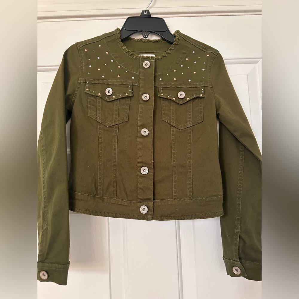 Mayoral girls green denim jacket. Size 12